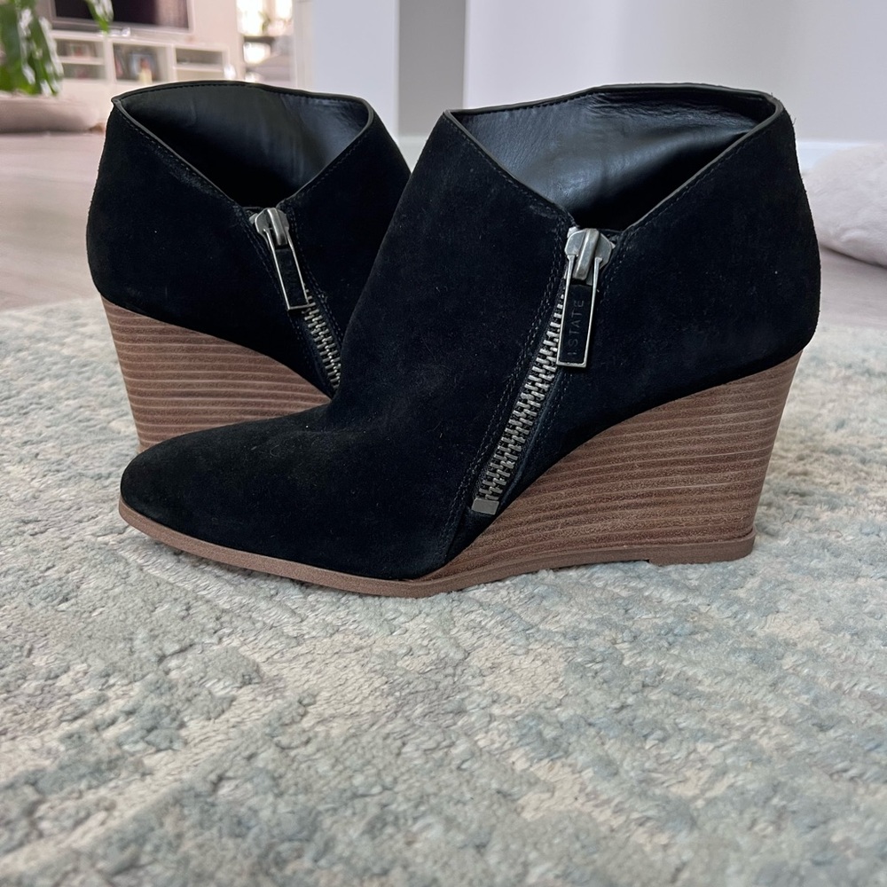 NWOT | 1. State Black Ankle Booties with Suede Finish, Women's 9 - Picture 3 of 6